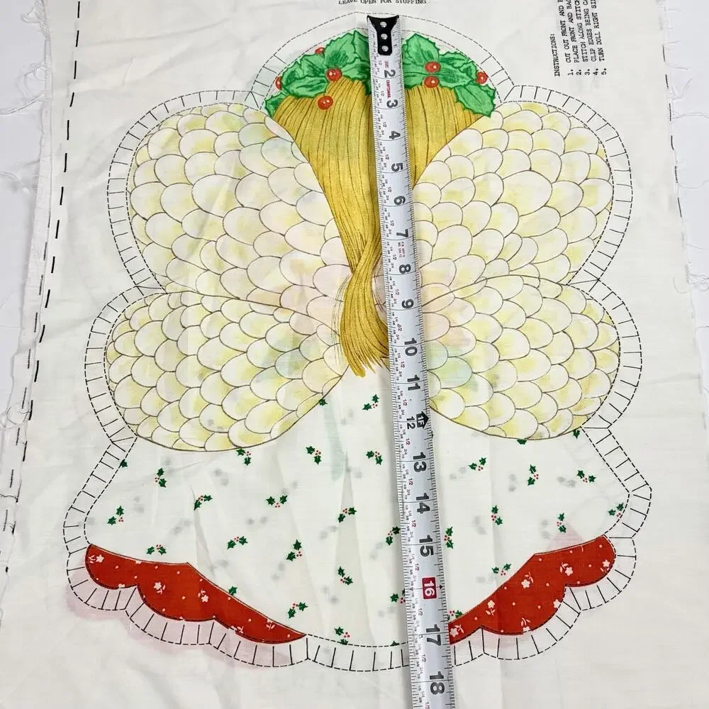 Vintage Christmas Angel Girl Fabric Pillow Panel Cut & Sew Spring Mills 7568